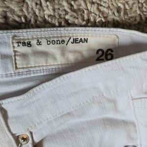 rag & bone Zipper Capri Jeans White Skinny Ankle Zip Size 26
